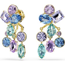Swarovski Gema Küpe Gömlekleri, Karışık Kesimler, Çok Renkli, Altın Rengi Kaplama
