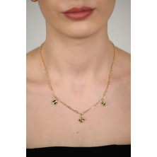 14 Ayar Altın Yonca ve Yıldız Figürlü Kolye