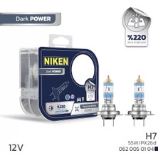 Niken H7 12V 6055W Halojen Ampul Dark Power PX26d Gün Işığı