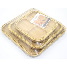 3'lü Ahşap Kahvaltı Çerez ve Meyve Sunum Tabağı