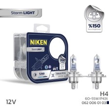 Niken H4 12V 60/55W Halojen Ampul Storm Light P43t Gün Işığı