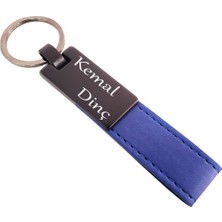 Lacivert Deri Metal Anahtarlık