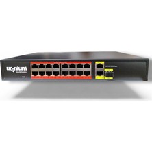 Uranıum POE-G1621SFP-300W 16 Port Gıgabıt+2xgb RJ45+1XSFP Uplınk Poe Rackmount Swıtch (Realtek Chıpset)