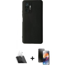 İlk El Grup Ieg™ Redmi Note 10 Pro Kılıf Ahenk Serisi - Siyah 3D Antistatik Mat Seramik Nano Ekran Koruyucu + Şeffaf Kamera Lens Koruma Cam