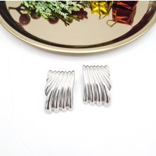 Merve Takı Vintage Plaka Silver Küpe