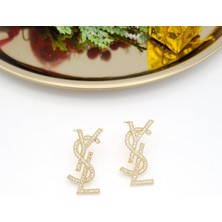 Merve Takı Gold Zirkon Taşlı Ysl Küpe