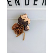 Camkapak Aksesuar 20_25 W Uyumlu Ayıcık Figürlu Şarj Aleti Kablo ve Batarya Koruyucu Set