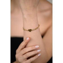 14 Ayar Altın Kalp Figürlü Bileklik