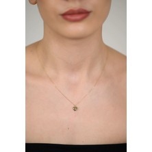 14 Ayar Altın Kalp Kolye Ucu ve Zincir