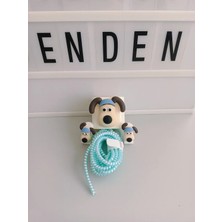 Camkapak Aksesuar Köpek Figürlu Şarj Aleti Kablo ve Batarya Koruyucu Set