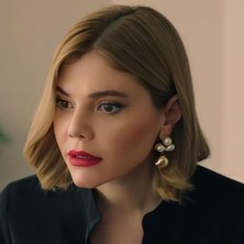 Merve Takı Incili Gold Top Küpe