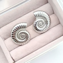 Merve Takı Salyangoz Silver Küpe