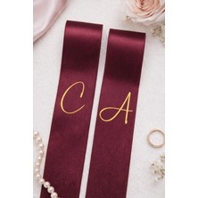 Frisson Kişiye Özel Isimli Bordo Saten Takı Kurdelesi