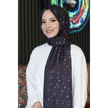 Afvente Geyik Desen Mürdüm Soft Pamuk Şal