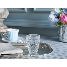 Madame Coco Audrey 4 Parçalı Mini Kahve Yanı Bardağı Seti 70 ml Şeffaf Cam Desenli