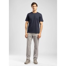 Lee Cooper Baselo Erkek Regular Fit %100 Pamuk Basic Bisiklet Yaka T-Shirt Mavi