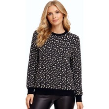 Gürkan Kadın Leopar Desen Triko Kazak BGL-ST05287