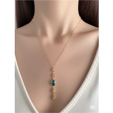 Famemus Accessory Parıltılı Diskllar Altın Renk Zincir Kolye (45CM)