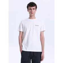 Discovery Expedition D4SM-TST3294 Beyaz Bisiklet Düz Erkek T-Shirt