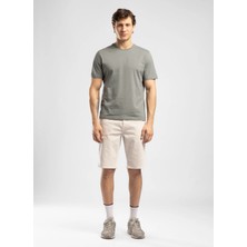 Lee Cooper Baselo Erkek Regular Fit %100 Pamuk Basic Bisiklet Yaka T-Shirt Yeşil
