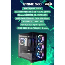 Game Garaj Prime S60 Amd Ryzen 5 7500F 16GB Ram 1tb SSD RTX5060TI 16GB Freedos Oyuncu Oem Paket