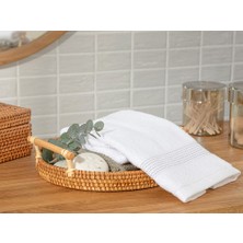 English Home Deluxe Pamuklu Low Twist El Havlusu 30x50 cm Beyaz