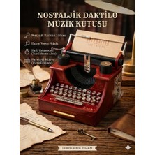 Eser Ticarett Nostaljik Daktilo Müzik Kutusu Kurmalı Vintage Dekoratif Hediye Obje
