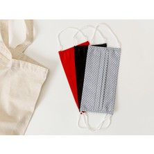 English Home Dots Pamuk Kumaş Maske 9,5x18 cm Kırmızı-Siyah