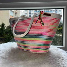 Floş Ip Geçişli Plaj Çantası