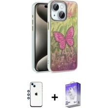 İlk El Grup Ieg™ iPhone 14 Zirve Modern Prime - Siyah Bilvis 5in1 3D Magic Cam Ekran Koruyucu + Mavi Shine Kamera Lens
