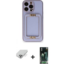 İlk El Grup Ieg™ iPhone 14 Pro Max Kozmos Minimal Prime - Siyah 360 Mat Full Body Arka Koruyucu + Gümüş Band Metal Kamera Lens