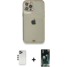 İlk El Grup Ieg™ iPhone 12 Pro Eksen Minimal Koleksiyonu - Şeffaf 360 Full Body Arka Koruyucu + Gümüş Shine Kamera Lens