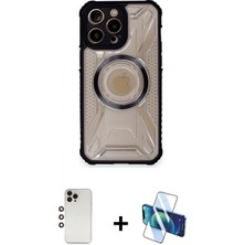 İlk El Grup Ieg™ iPhone 12 Pro Max Kutup Modern - Siyah 3D Antistatik Cam Ekran Koruyucu + Gökkuşağı Shine Kamera Lens