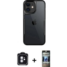 İlk El Grup Ieg™ iPhone 11 Akış Çizgi Koleksiyonu - Siyah 34D Hayalet Izgaralı Cam + Mavi Pvd Metal Kamera Lens