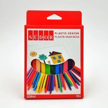 Südor SD641 Plastik Mum Boya 12 Renk Boyama Seti