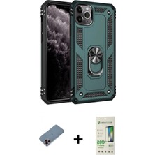 İlk El Grup Ieg™ iPhone 11 Pro Ahenk Klasik Koleksiyonu - Siyah 20D Premium Cam Ekran Koruyucu + Pembe Shine Kamera Lens Koruma Cam