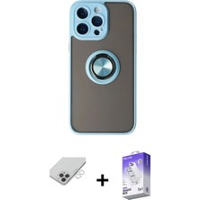 İlk El Grup Ieg™ iPhone 14 Pro Max Kılıf Yörünge Çizgi - Siyah Bilvis 5in1 3D Magic Cam Ekran Koruyucu + Gümüş Band Metal Kamera Lens