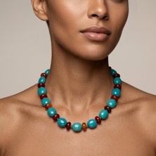 THEIA GemWorks Moss - Turkuaz & Hematit & Akik Kolye