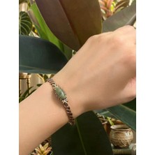 Vintage Takı Vintage Otantik Bohem Doğaltaş Bakır Bileklik Yeşim Taşı Bilezik