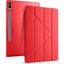 Alkar Ticaret Samsung Galaxy X610 Tab S9 Fe Plus 12.4 Kılıf Kalemlikli Mars Tablet Kılıfı - Kırmızı