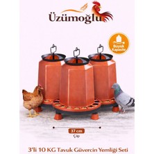 Üzümoğlu 3 Adet Yemlik 10 kg Civciv Tavuk Kaz Ördek Bıldırcın Güvercin Otomatik Yemlik