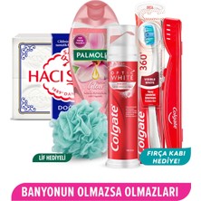4lü Süper Bakım Seti Colgate 100 ml Diş Macunu, 360 Fırça, 500 ml Duş Jeli, 4X150 gr Sabun Seti+Fırça Kabı