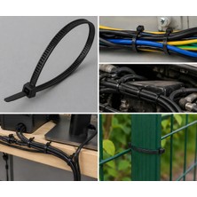 Veka Master 500 Adet Siyah Kablo Bağı 3.6X250 mm (5 Paket x 100 Adet) Plastik Kablo Kelepçesi
