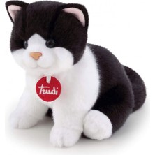 Trudi 22 cm Kedi Siyah Beyaz Peluş 21040