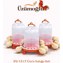 Üzümoğlu 3 Adet Suluk 1,5 Lt Civciv Tavuk Kaz Ördek Bıldırcın Güvercin Otomatik Suluk