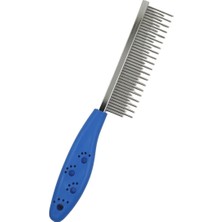 Buffer Tek Taraflı Metal Dişli Kedi Köpek Tüy Açıcı Tarağı Ergonomik Kauçuk Saplı 19x3 cm