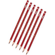 Faber-Castell Kırmızı Kopya Kalemi 6'lı Kurşun Kalem Seti Kaliteli Mine ile