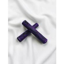 Ovela 165MM Yumuşak Silikon Elcik - 16.5cm Bmx Bisiklet & Scooter Uyumlu Kesilebilir Tıpalı - Mor/siyah