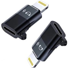Daytona Lightning ≥ USB C Şarj ve Data Aktarım Destekli Kulaklık Adaptörü 2 Adet- CL2, USB Tip C'den Lightning E Dönüştüren Aux Ses Adaptörü Konektörü Dongle / Lightning Erkek – USB C Dişi