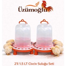 Üzümoğlu 2 Adet Suluk 1,5 Lt Civciv Tavuk Kaz Ördek Bıldırcın Güvercin Otomatik Suluk